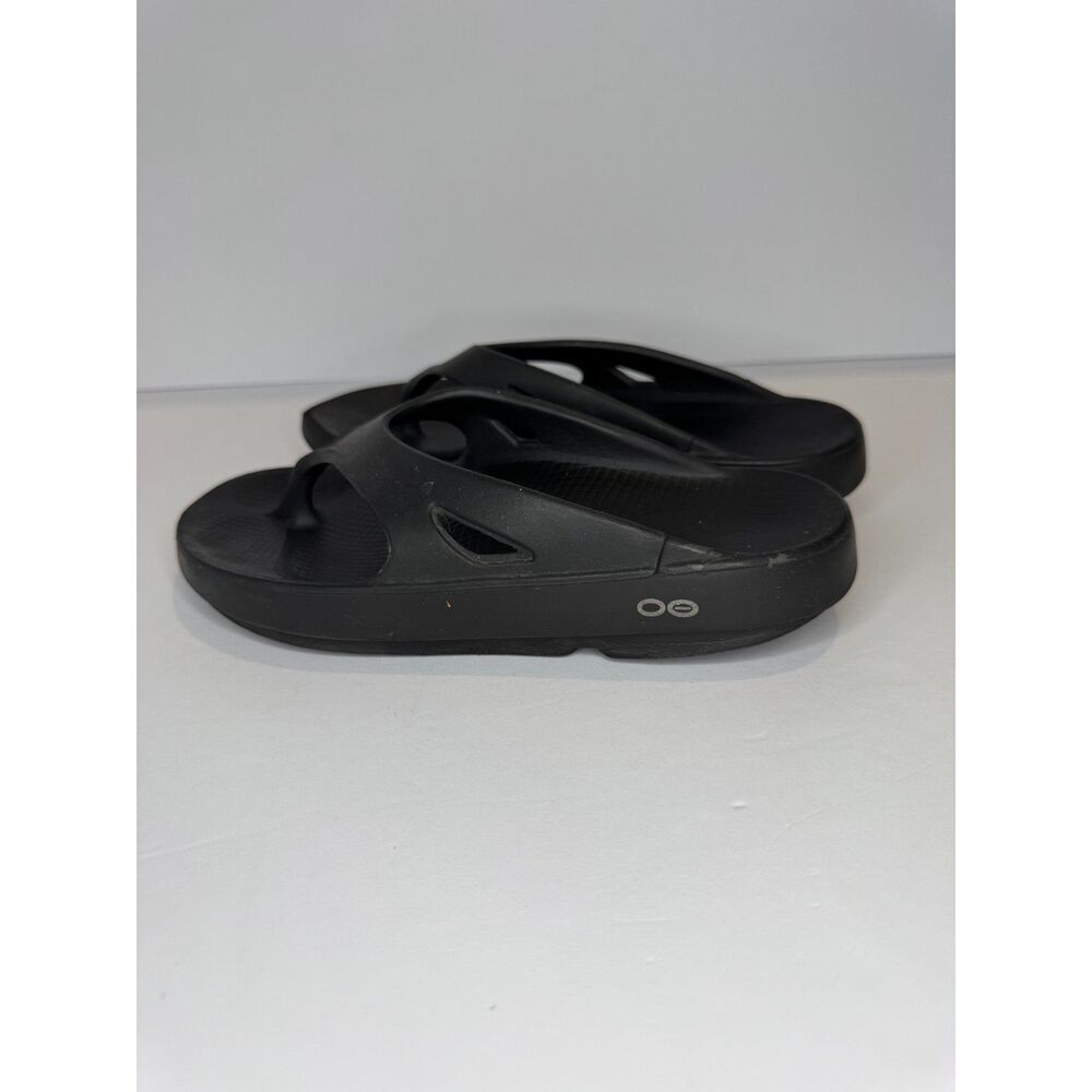 OOFOS Black Recovery Flip Flops Sandals Unisex Comfort Orthopedic Size 8 - Picture 5 of 7